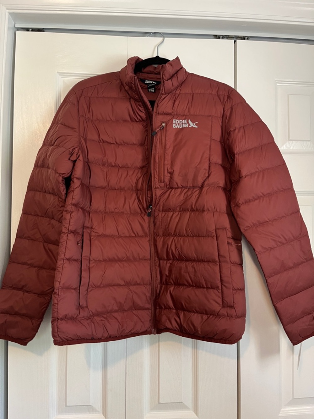 Eddie Bauer Men's Quilted Puffer Jacket - Rust Red